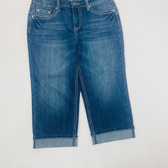 Earl Jeans Denim - Earl Jean Womens 8P Blue Capri Stretch Med Wash